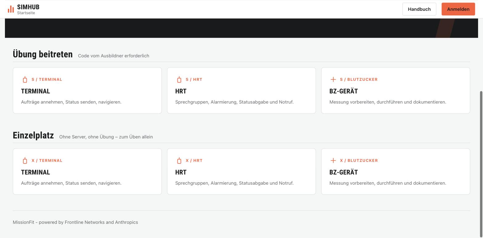Startseite von SimHub