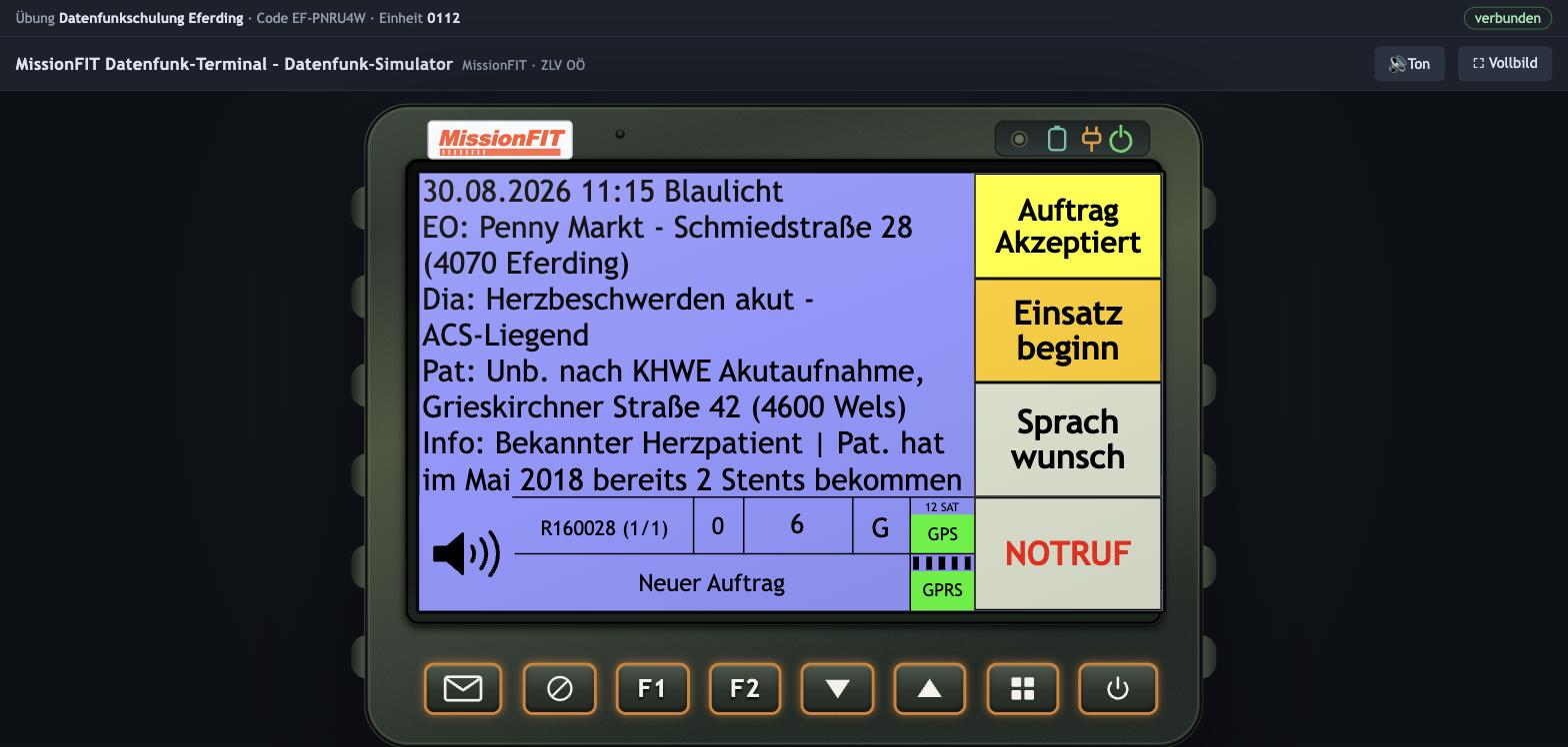 Auftrag mit Einsatzdaten
