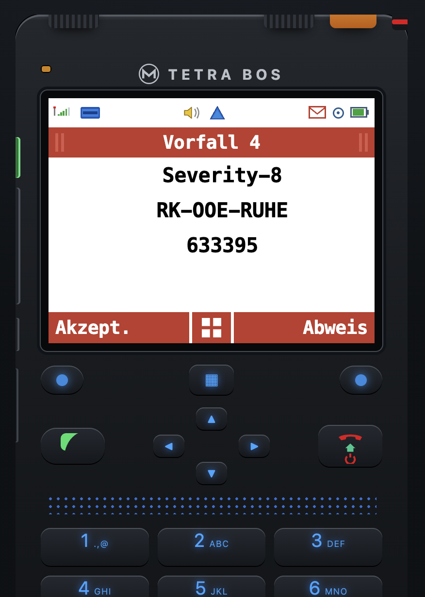 Alarm am Handfunkgerät