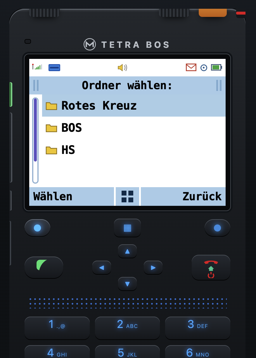Ordnerauswahl im Sprechgruppenbaum